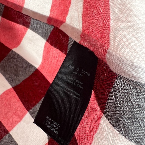 Rag & Bone Top Womens M Buffalo Plaid Red Checkered‎ Western Country - Picture 5 of 9